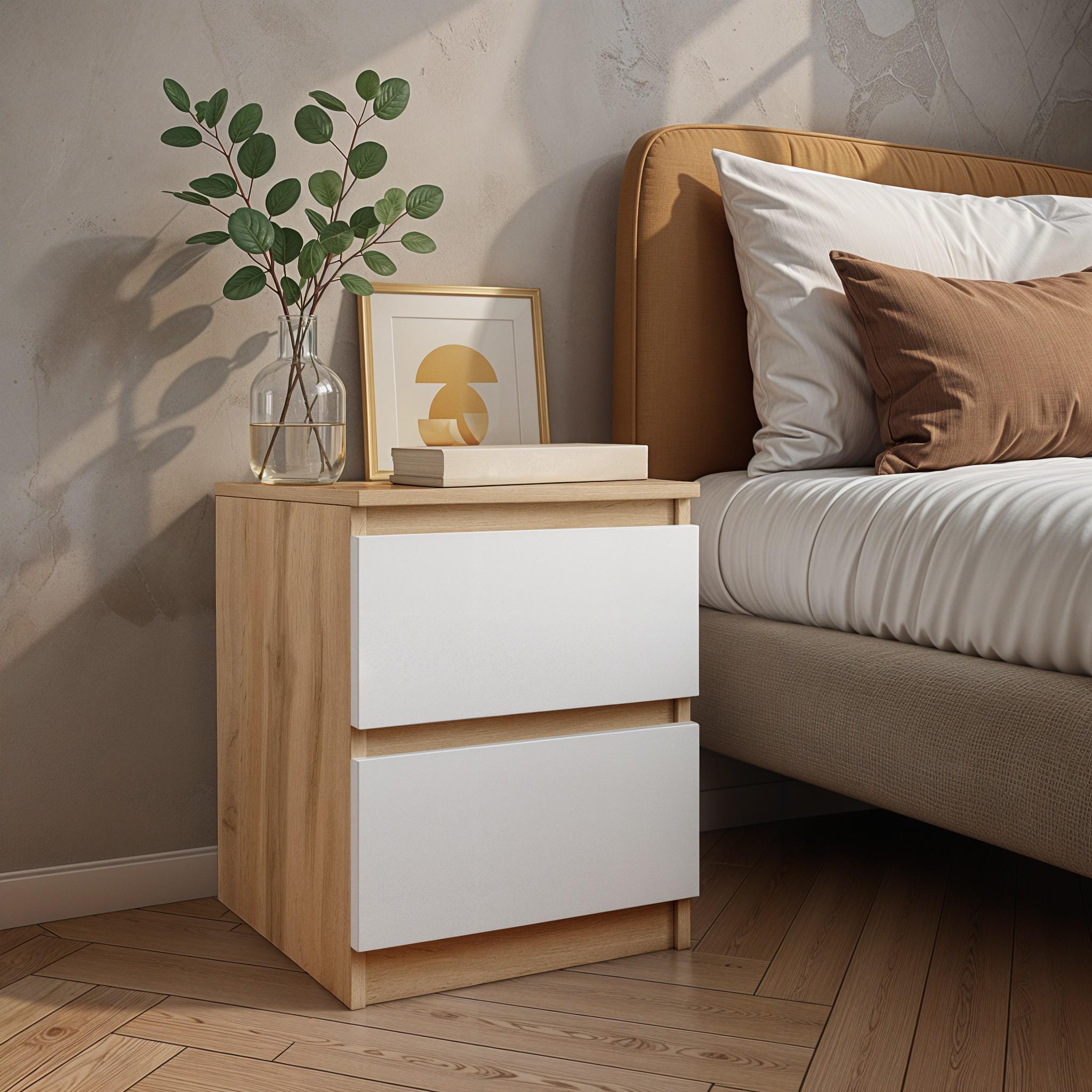 Тумба приліжкова FT-225 400х530х400 мм Дуб Аппалачі/Білий - фото 1 Тумба приліжкова FT-225 400х530х400 мм Дуб Аппалачі/Білий - фото 1