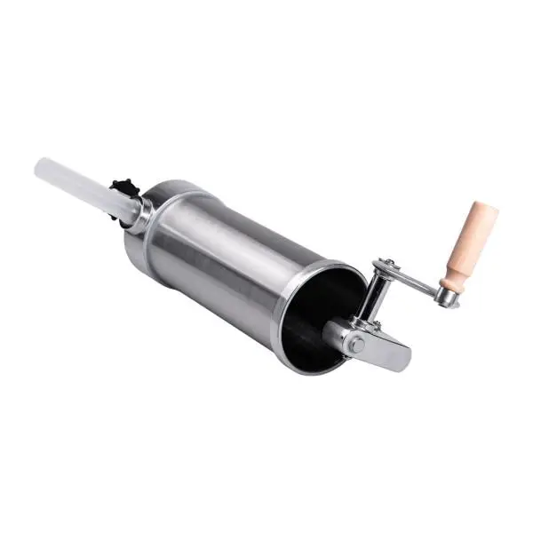 Шприц ручний для ковбас YIWU вертикальний із нержавіючої сталі з насадками на 2,5 кг Сріблястий (147-107- 16788-6)