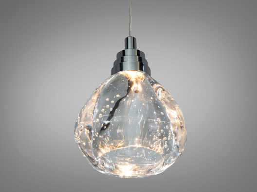 Подвес LED Diasha 4 Вт стекло с пузырьками Хром (J2580-1L HR)