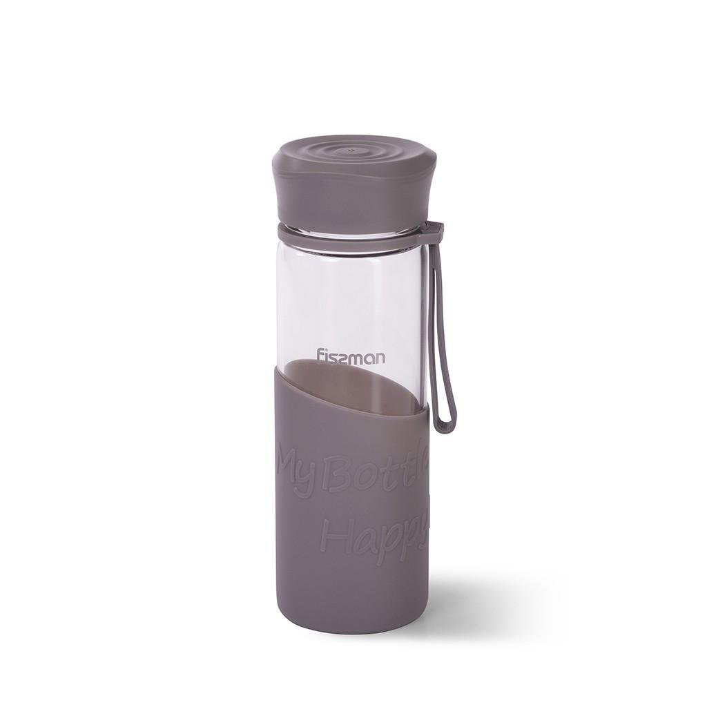 Пляшка для води Fissman 6,5x20,5 см 500 мл із пластику Сірий (6399)