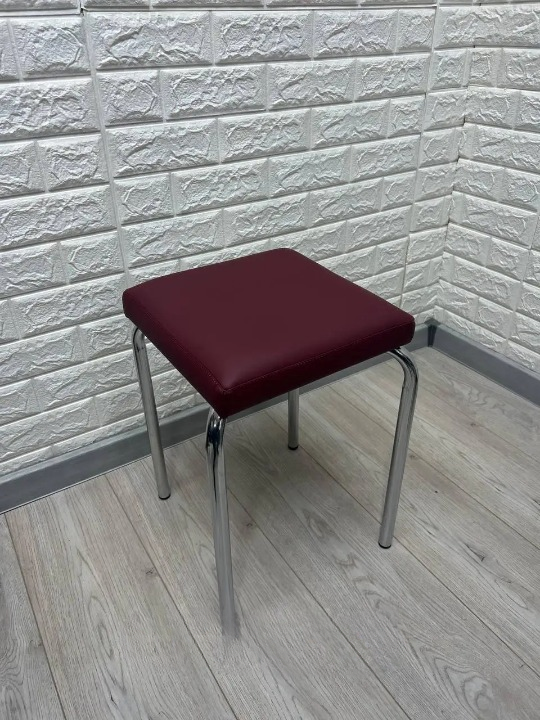 Табурет Tutty 30х30х45 см Бордовий/Хром (2497059530)