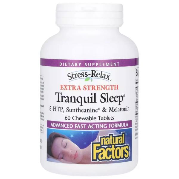 Комплекс для сна Natural Factors Stress-Relax Tranquil Sleep Extra Strength 60 Chewable tabl. (23121396)