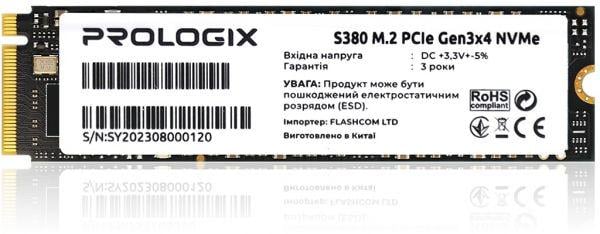 SSD-накопичувач PrologiX S380 256GB M.2 2280 PCIe 3.0 x4 NVMe TLC (PRO256GS380) - фото 2