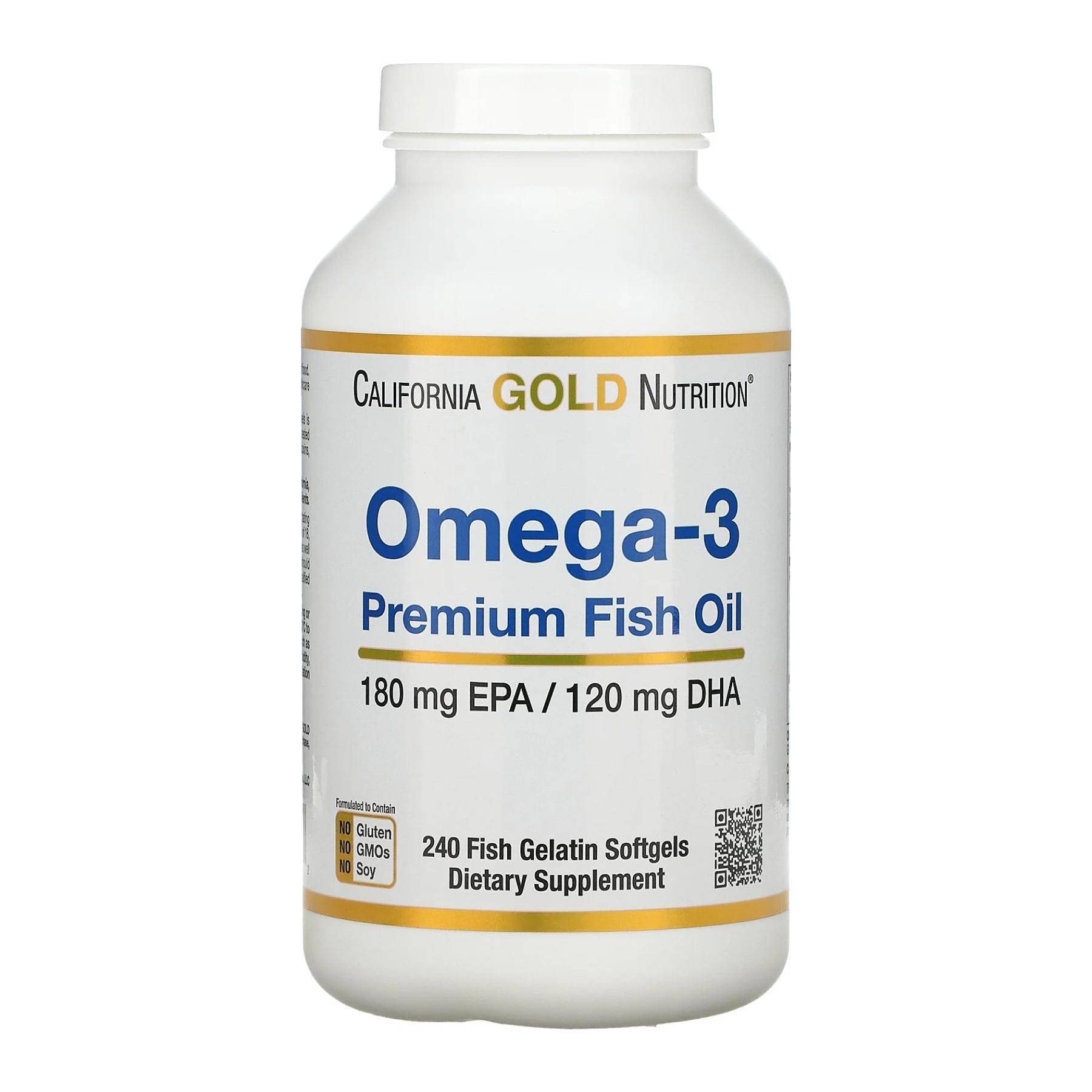 Добавка Omega-3 Premium Fish Oil 180 mg 240 softgels (2022-09-0725)