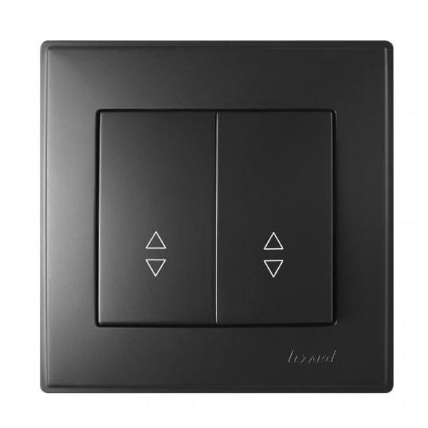 Выключатель двухклавишный проходной Lezard LESYA 705-4242-106 Антрацит (27549700)