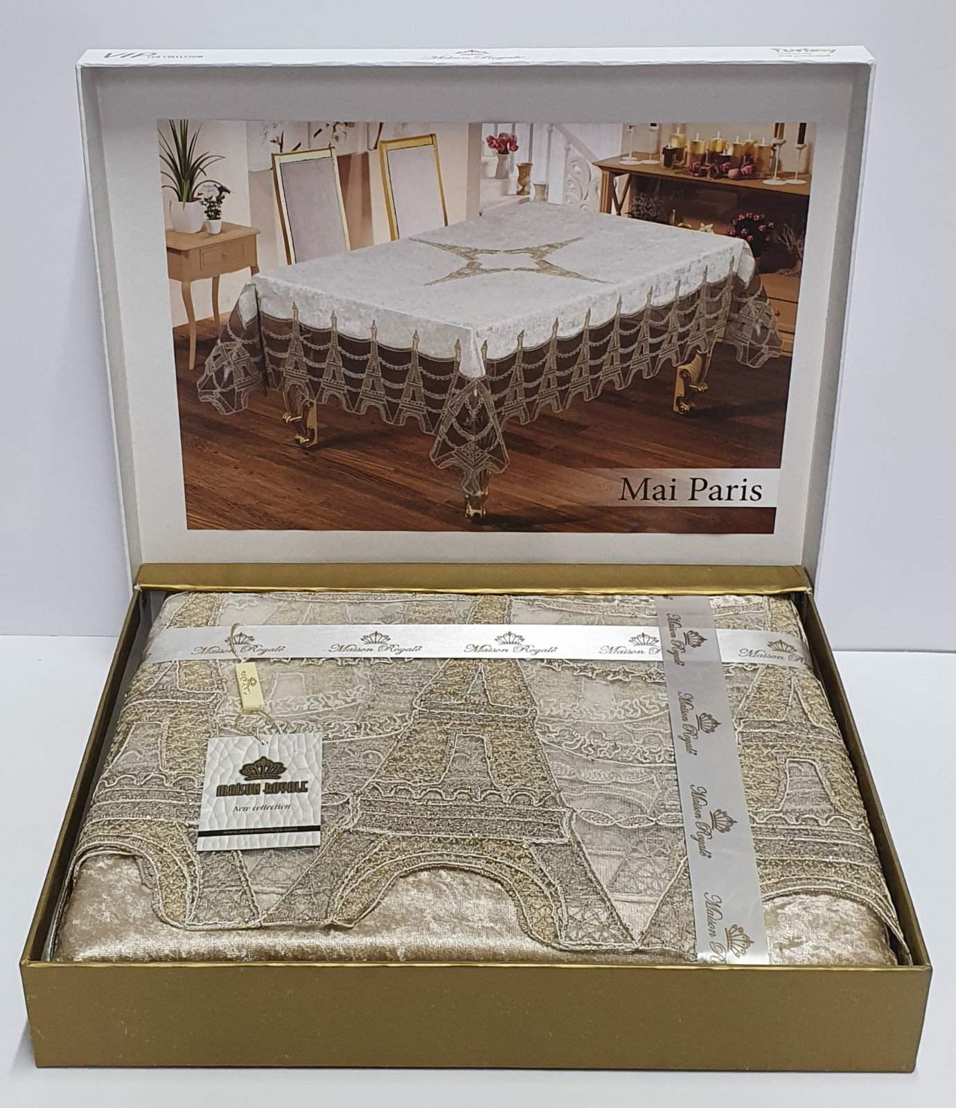 Скатерть велюровая Maison Royale 160x220 Mai Paris Cappucino (CN5231)