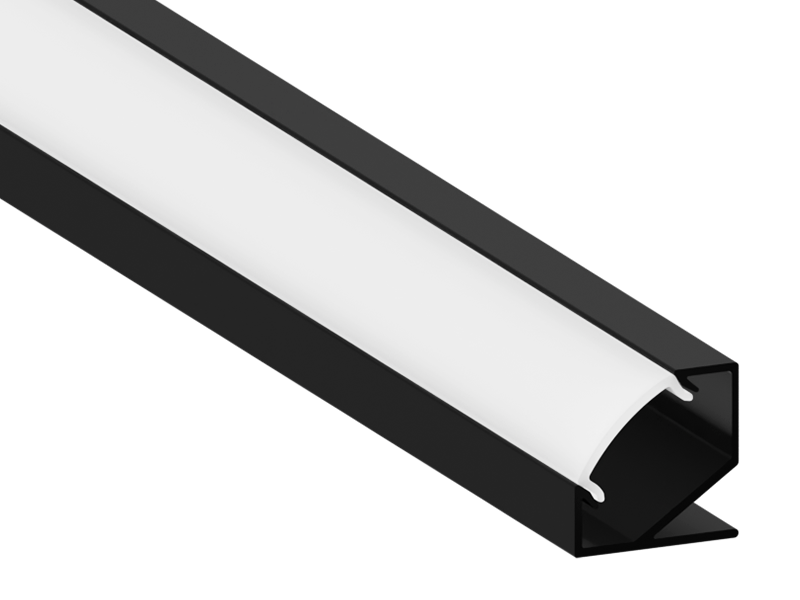 Профиль алюминиевый LEDUA АЛ-103 с рассеивателем для LED ленты угловой 2 м Черный (8332)