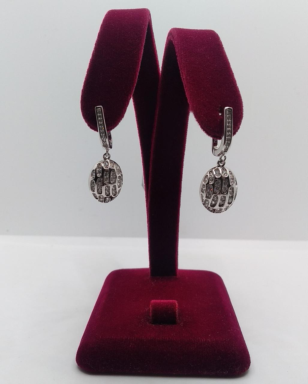 Серьги серебро родий 925° 5,01 г (ст-060)