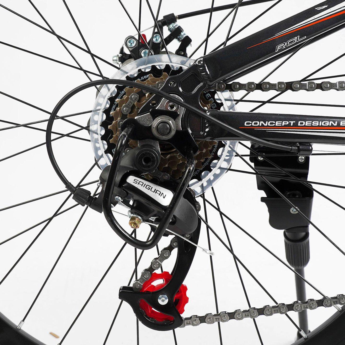 Велосипед горный Corso Fenix 24" подростковый алюминиевый Черно-красный - фото 6