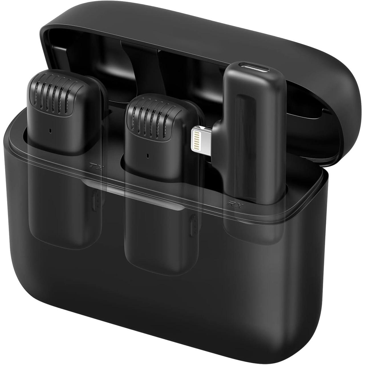 Микрофон двойной петличный Savetek P31-2 Lightning для iPhone/iPad беспроводной до 20 м с зарядным кейсом - фото 2