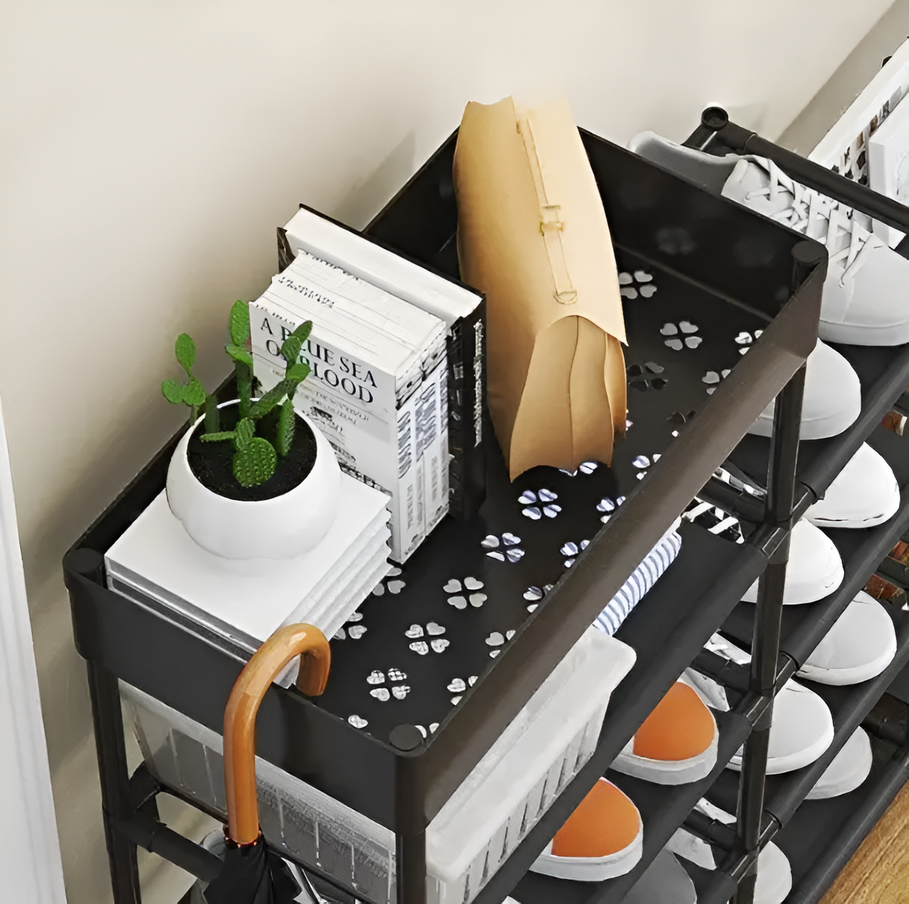 Полка для обуви 4 секции Черный (10342) - фото 3 Полка для обуви 4 секции Черный (10342) - фото 3