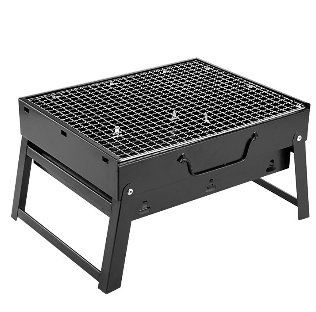 Міні мангал-гриль складаний похідний з решіткою для барбекю 43 см Чорний (Е500093) Міні мангал-гриль складаний похідний з решіткою для барбекю 43 см Чорний (Е500093)