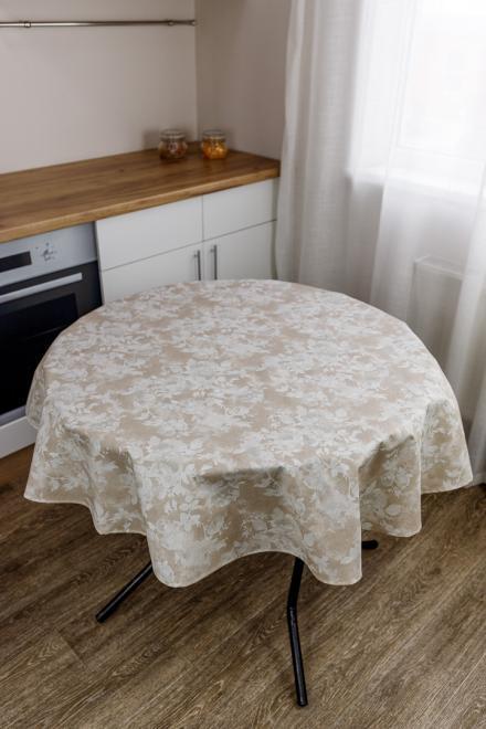 Скатерть Simfoni Алюр d 136 см Бежевый (33617)