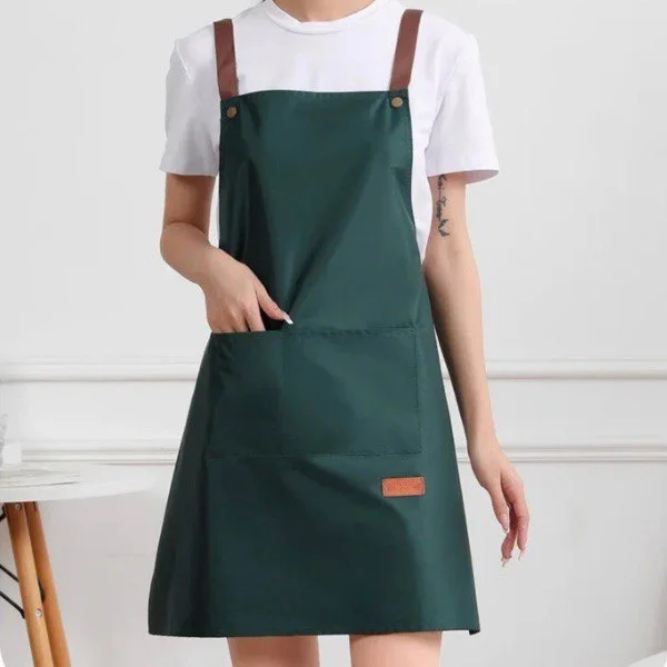 Фартук для кухни женский из водонепроницаемого материала Зеленый (D00637-2) - фото 3 Фартук для кухни женский из водонепроницаемого материала Зеленый (D00637-2) - фото 3