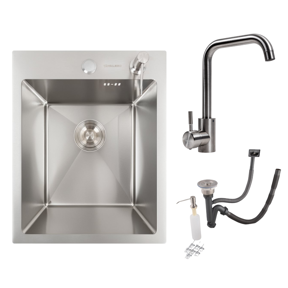 Комплект для кухни Valeso Handmade мойка 40x50 см/смеситель Valeso NS02A (000050605) Комплект для кухни Valeso Handmade мойка 40x50 см/смеситель Valeso NS02A (000050605)