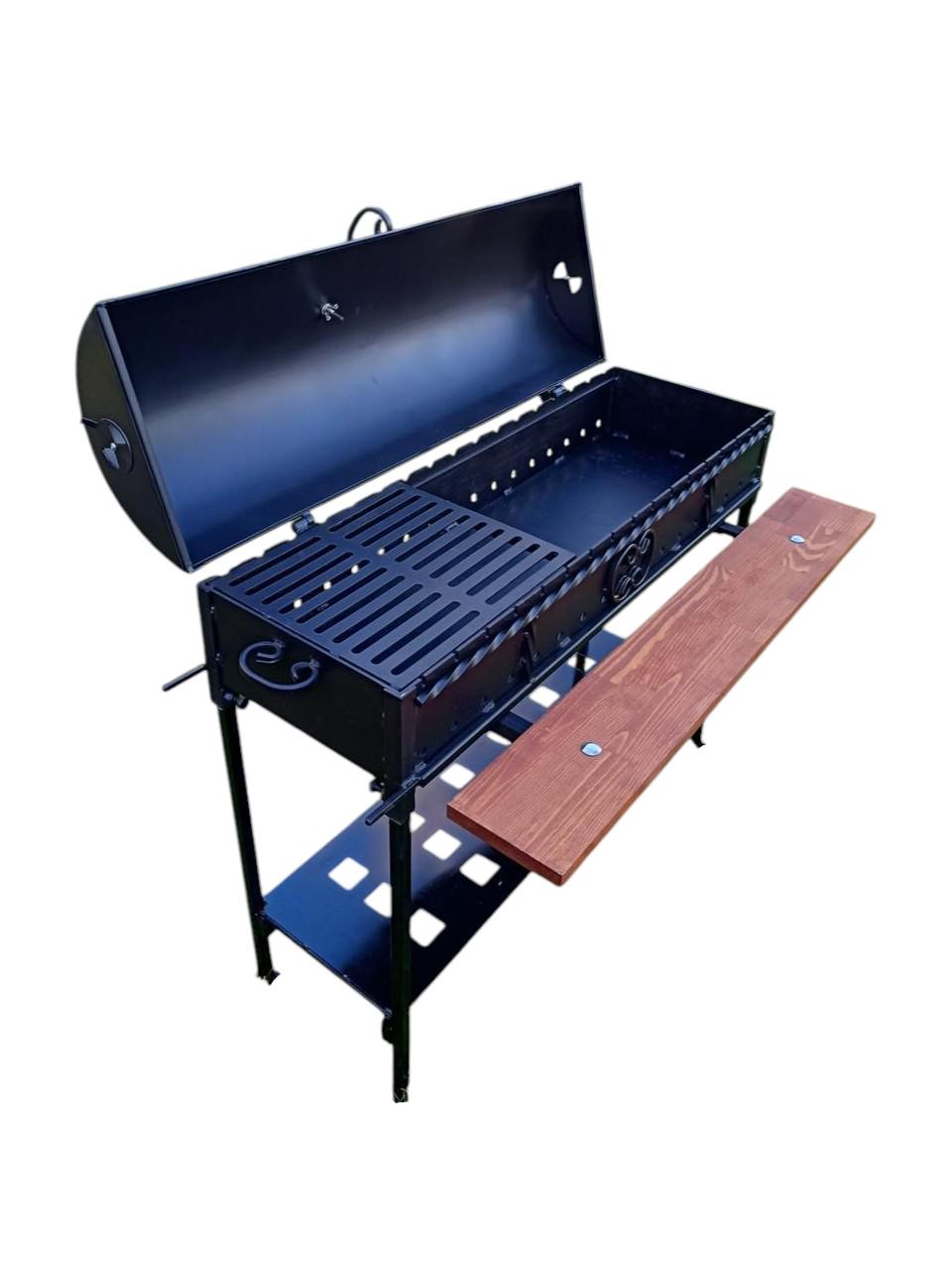 Гриль-мангал на зі сталі з кришкою на весь мангал 4 мм 20 шампурів (2342067980) - фото 2