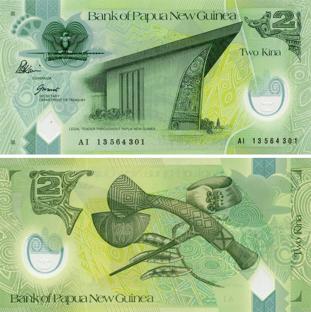 Коллекционная банкнота Папуа-Новая Гвинея 2 кина 2013 Полимер UNC P28 (Б03610)