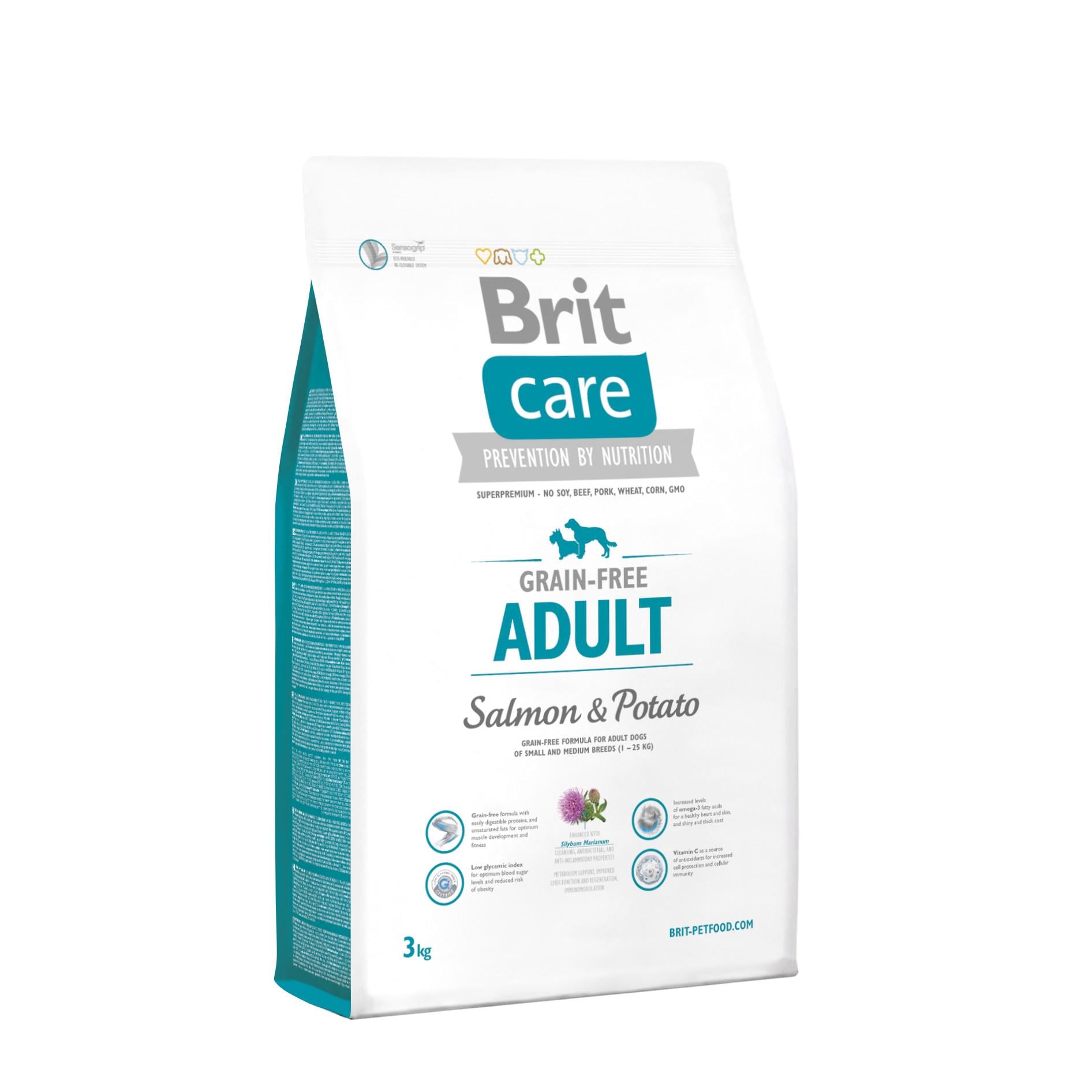 Корм сухой для собак весом до 25 кг Brit Care Grain Free Salmon&Potato 3 кг (132725/0153) Корм сухой для собак весом до 25 кг Brit Care Grain Free Salmon&Potato 3 кг (132725/0153)