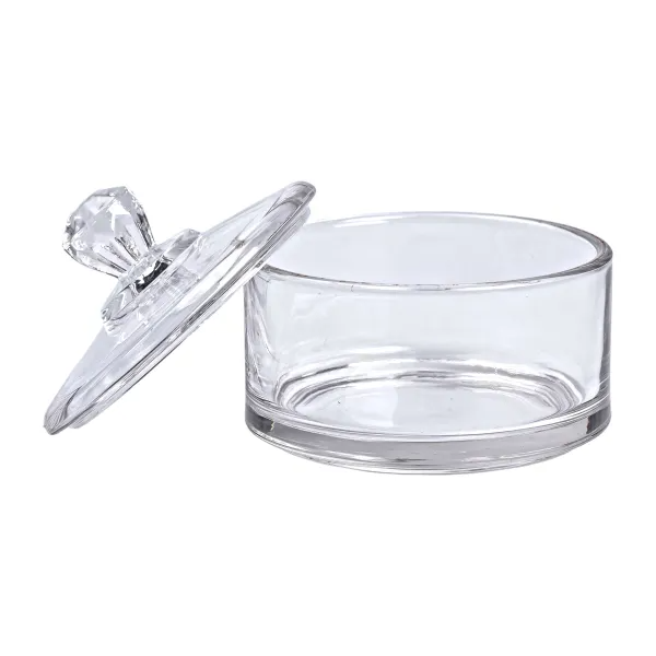 Конфетница с крышкой из толстого стекла Прозрачный (HP-YH-24) - фото 3