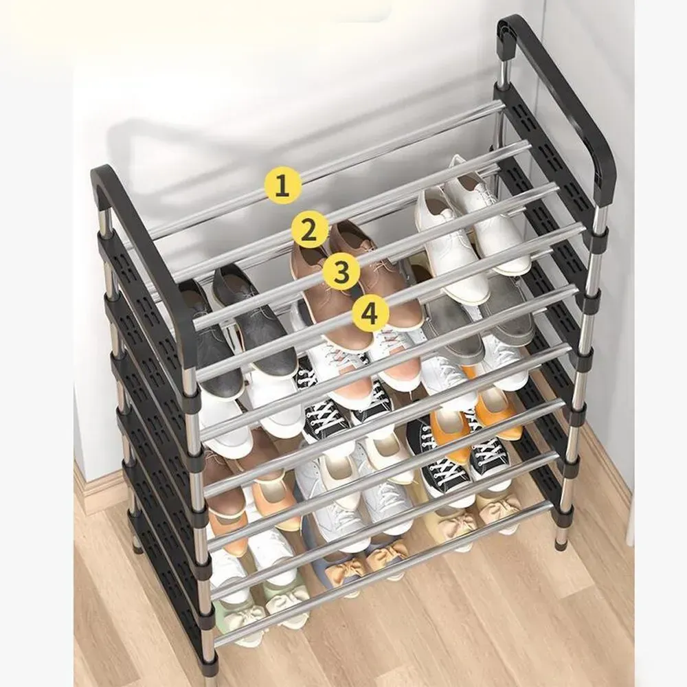 Полка для обуви шестиярусная Серо-Черный (NST6) - фото 4