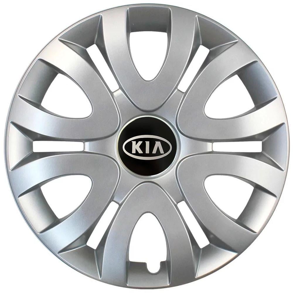 Колпаки SJS 330 з логотипом KIA R15 4 шт. Серебристый (2654558644)