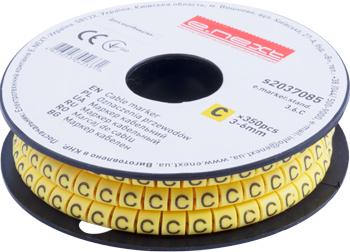 Маркер кабельный E.NEXT e.marker.stand.3.6.C символ C 3-6 мм2 350 шт./рул. Желтый (s2037085)