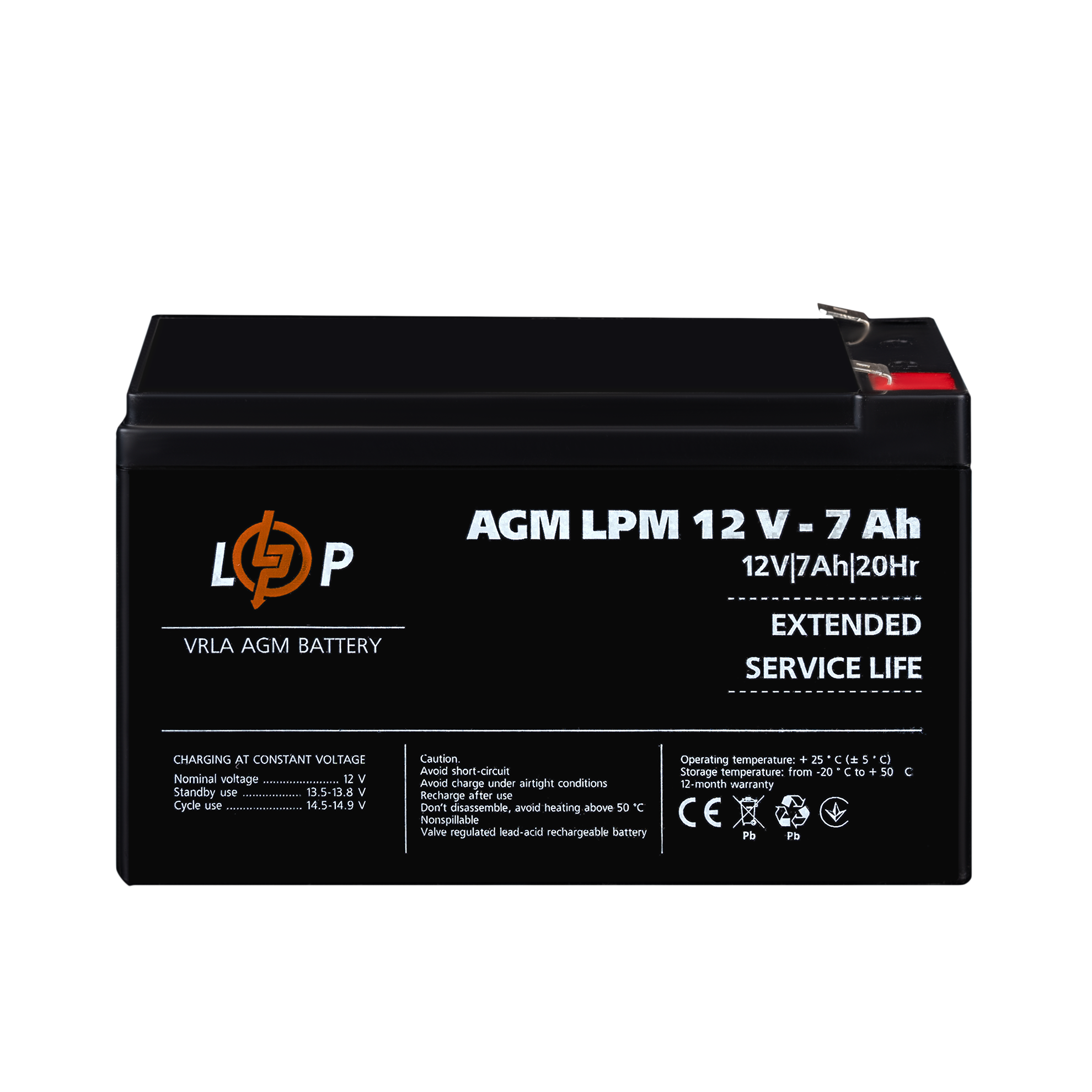 Аккумулятор AGM LPM 12V 7 Ah - фото 2