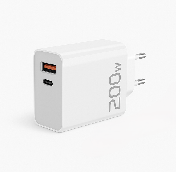 Зарядное устройство с портами USB-A/USB-C 200 Вт PD White (9920)