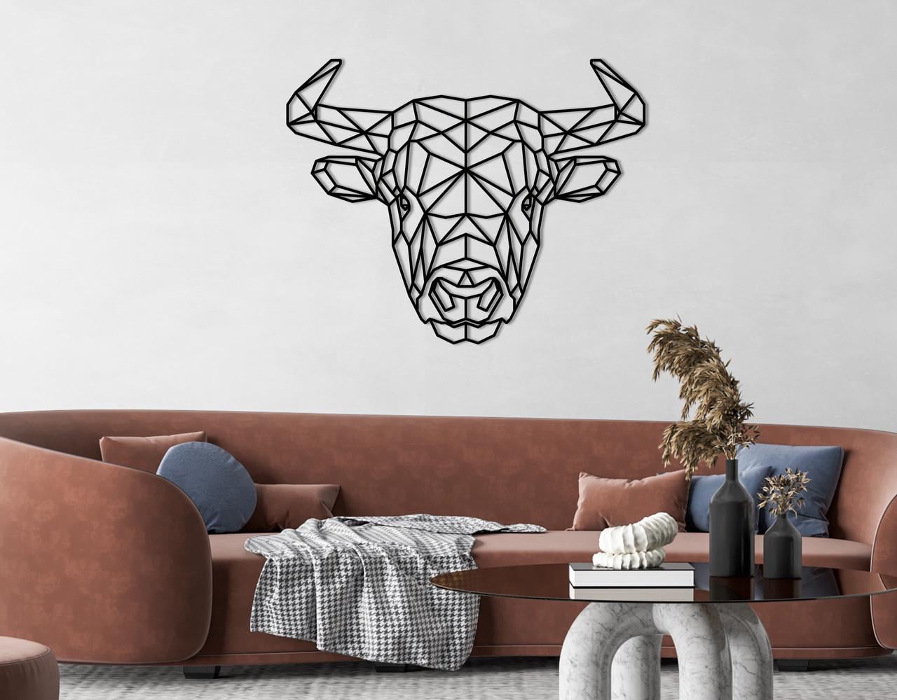 Панно на стену из дерева декоративное Upwood Decor Bull 80x100 см Black (1584403226)