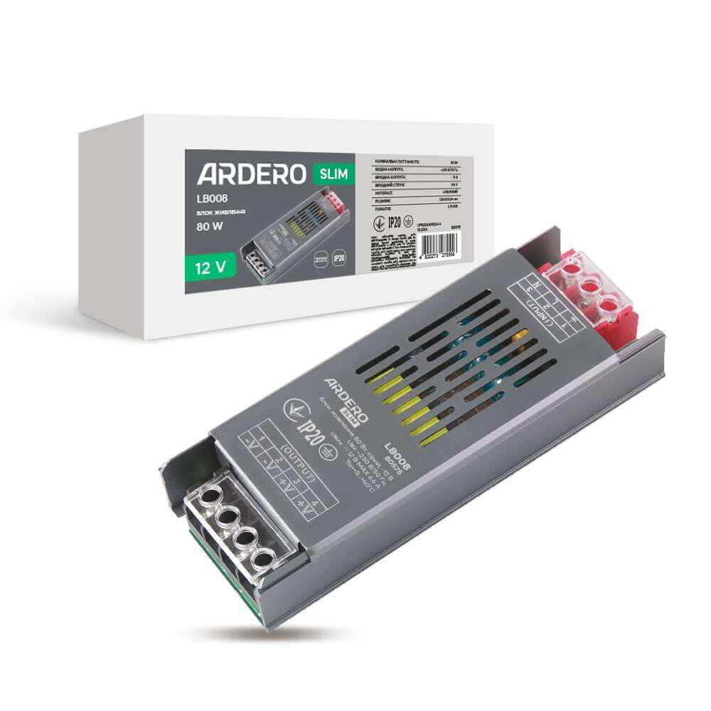 Блок питания для LED ленты ARDERO LB008 12V 80 Вт (16277) Блок питания для LED ленты ARDERO LB008 12V 80 Вт (16277)