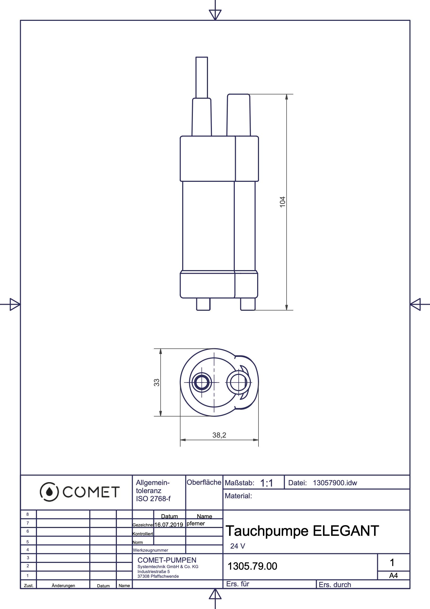 Насос занурювальний Comet Elegant 24V 10 л/хв (1305.79.00) - фото 3