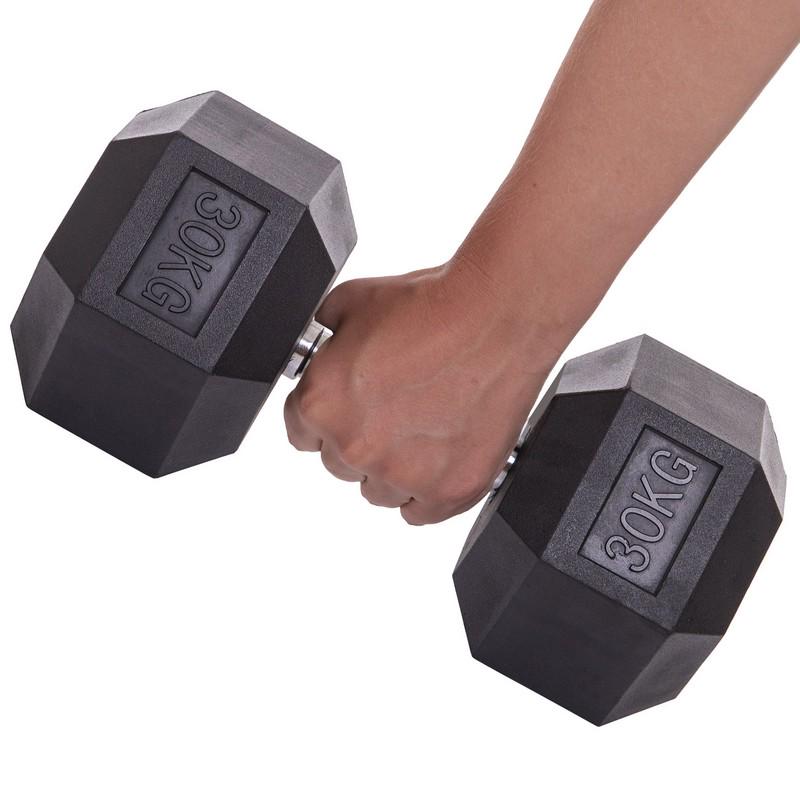 Гантель цельная Zelart TA-2679-30 шестигранная 1 шт. 30 кг (DR002824) - фото 4
