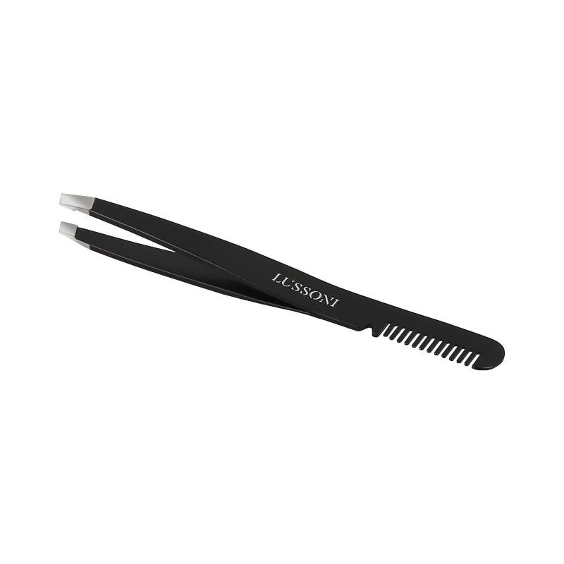 Пінцет для брів Lussoni Slant Tweezers With Comb 1 шт. (5903018915951) - фото 2