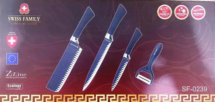 Набір ножів універсальний Swiss Family SF-0239 з нержавіючої сталі 4 пр. (1832235380) - фото 4 Набір ножів універсальний Swiss Family SF-0239 з нержавіючої сталі 4 пр. (1832235380) - фото 4