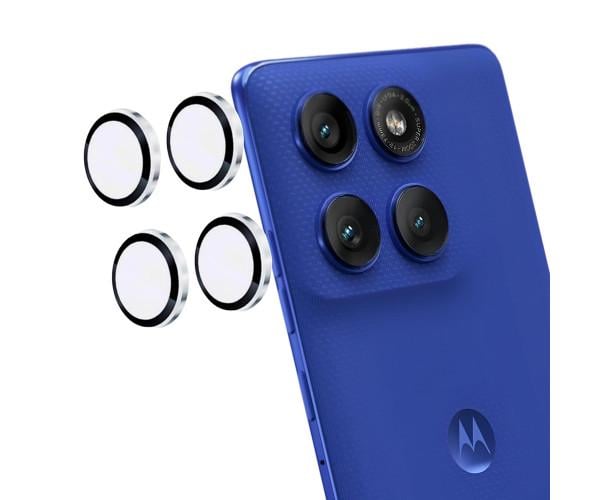 Защитное стекло с рамкой на камеру CD Pattern для Motorola Edge 70 5G Серебряный