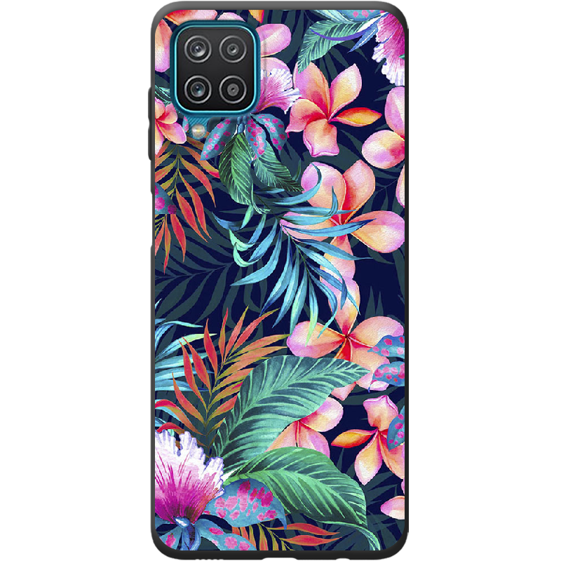 Чехол Boxface Samsung A225 Galaxy A22 flowers in the tropics Черный силикон (42748-up1971-42994)