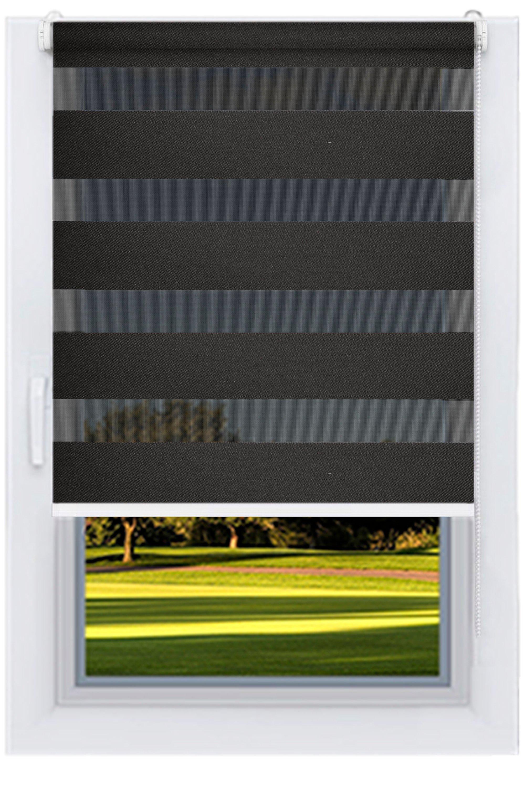 Ролета тканевая Decolux 80х160 см Блэклайн Черный