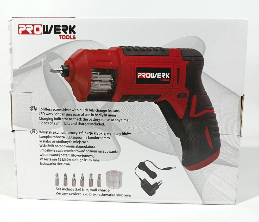 Викрутка акумуляторна PROWERK tools KS336-1036LI з барабаном для біт - фото 2