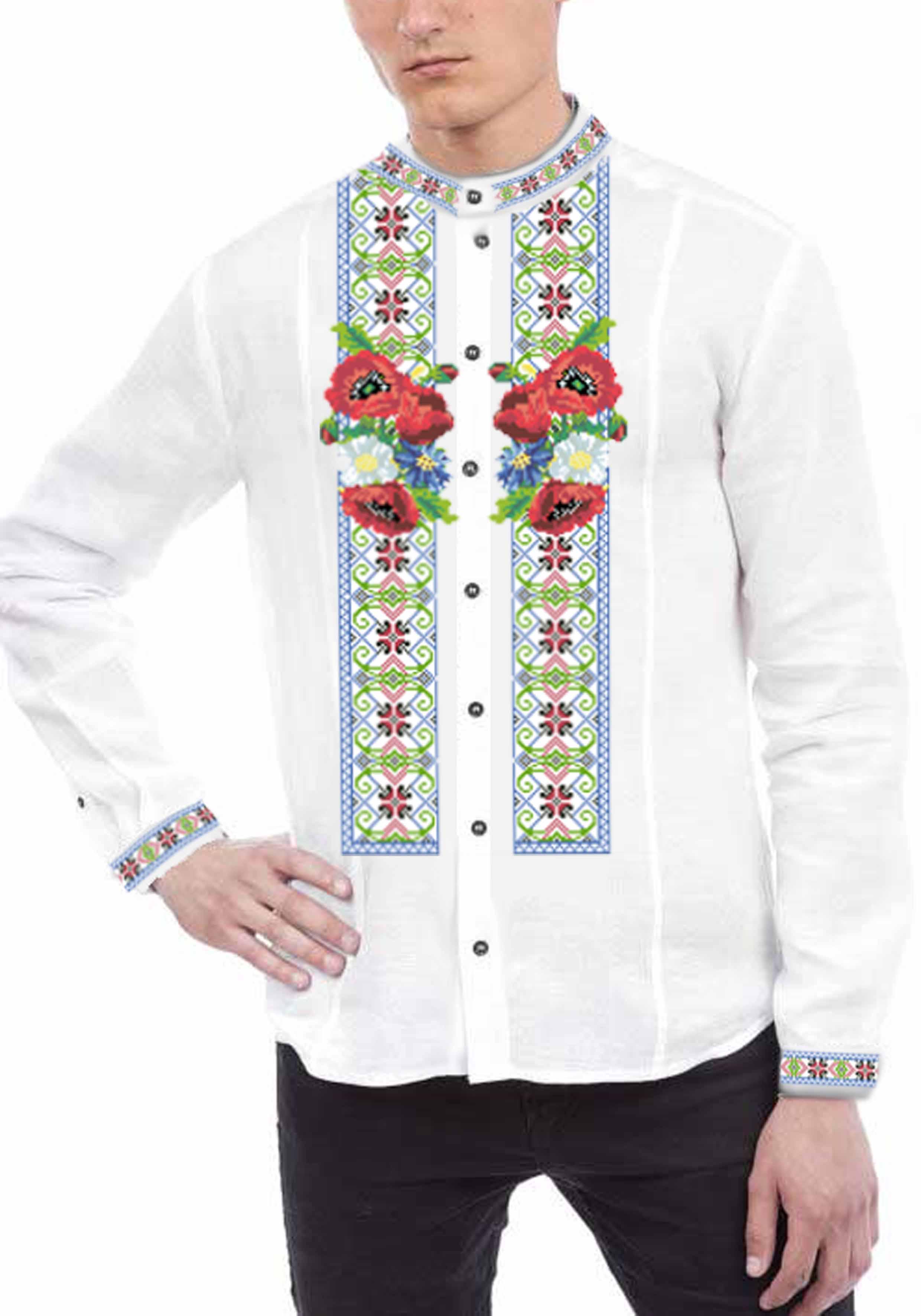 Заготовка для вишивки нитками або бісером/сорочка чоловіча не пошита СЧД-331 домоткане полотно Заготовка для вишивки нитками або бісером/сорочка чоловіча не пошита СЧД-331 домоткане полотно