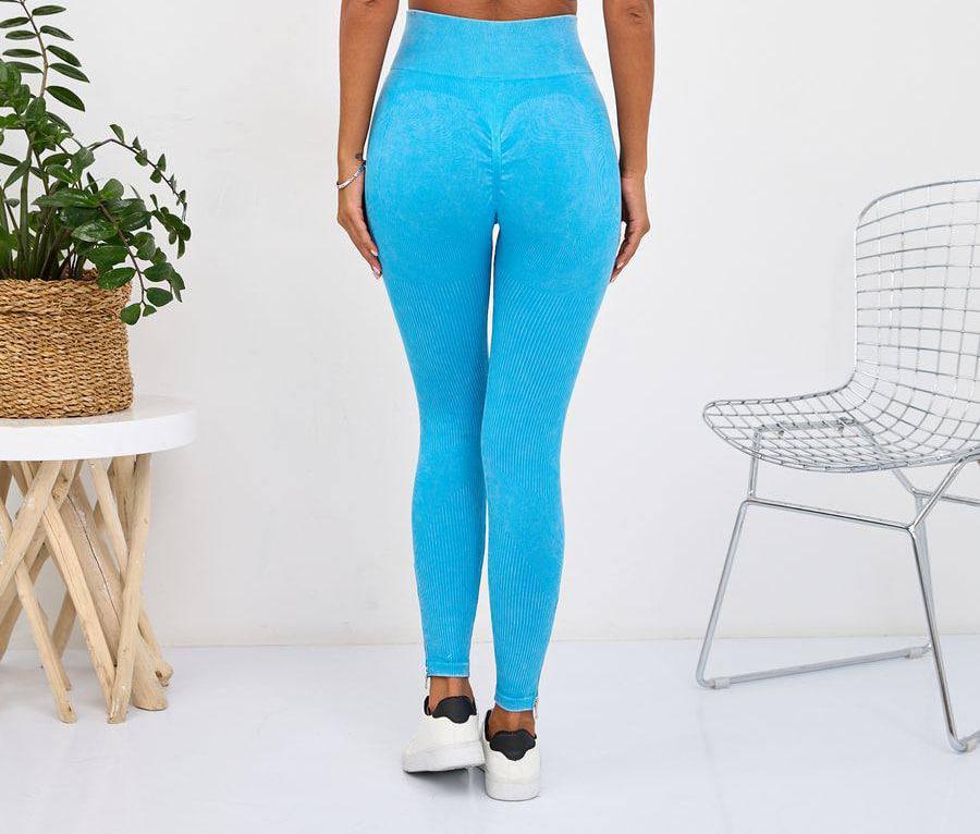 Леггинсы рубчик с пуш-ап эффектом S Голубой (BL04S) - фото 2 Леггинсы рубчик с пуш-ап эффектом S Голубой (BL04S) - фото 2