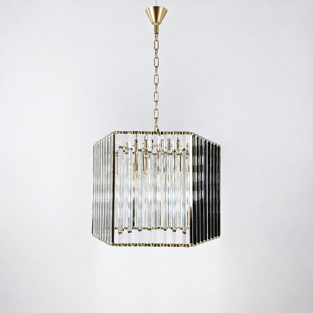 Люстра хрустальная шестиугольной формы Золотой (SA40 C)