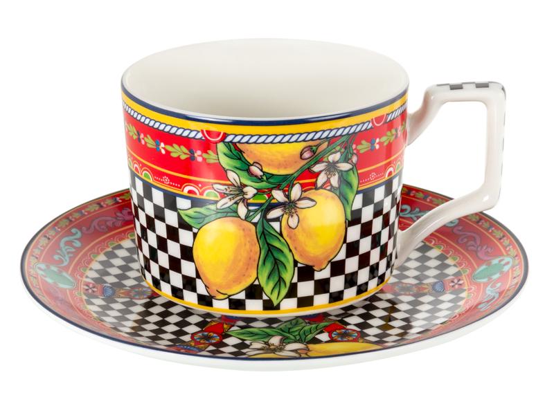 Набір чайних чашок Lefard Сицилійський лимон порцелянових з блюдцем на 2 персони 250 мл (922-095) - фото 5 Набір чайних чашок Lefard Сицилійський лимон порцелянових з блюдцем на 2 персони 250 мл (922-095) - фото 5
