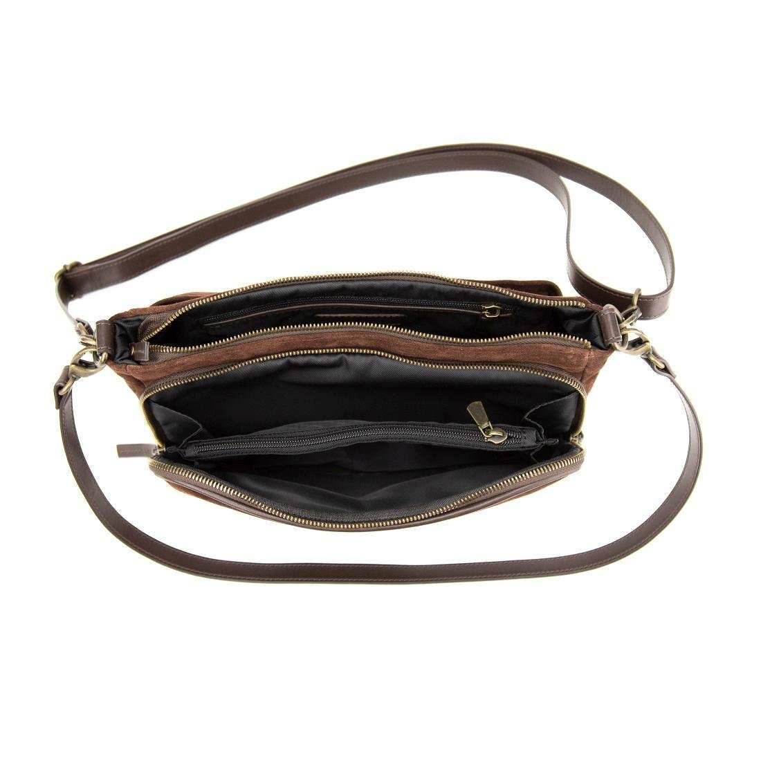 Женская сумка-кроссбоди кожаная Tavinchi CH-001DB-Y Коричневый (2656560089) - фото 2 Женская сумка-кроссбоди кожаная Tavinchi CH-001DB-Y Коричневый (2656560089) - фото 2