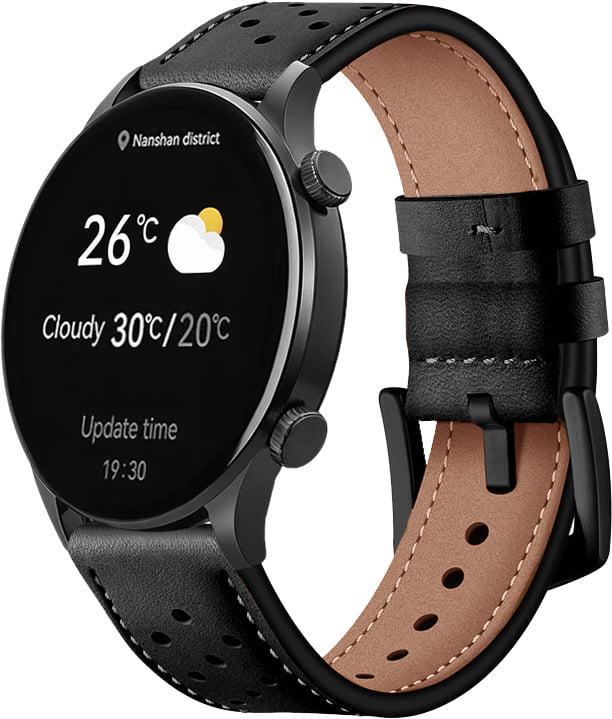 Ремінець шкіряний Classico для Haylou Solar Plus RT3 LS16 Black (40700-2B)