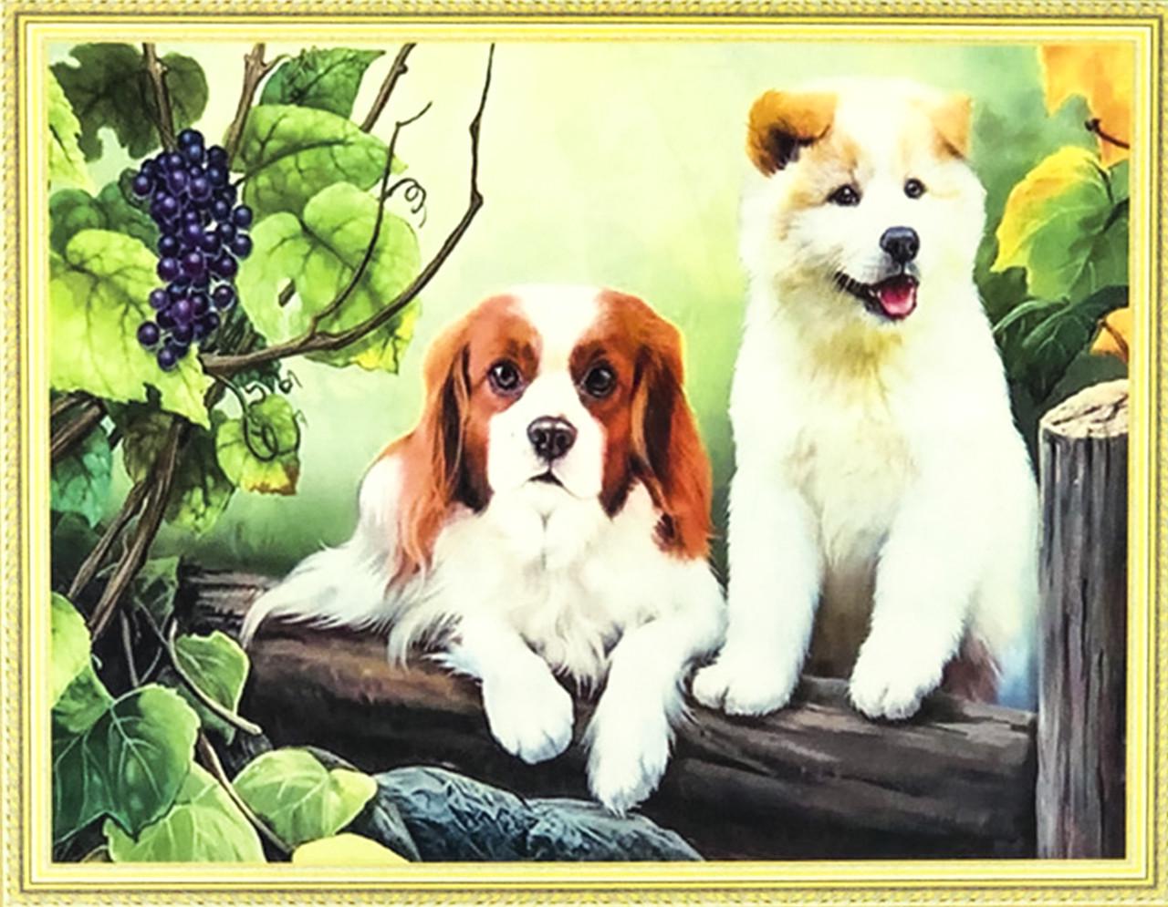 Набор алмазной вышивки на подрамнике Два щенка 50x40 см (АЛП-329)