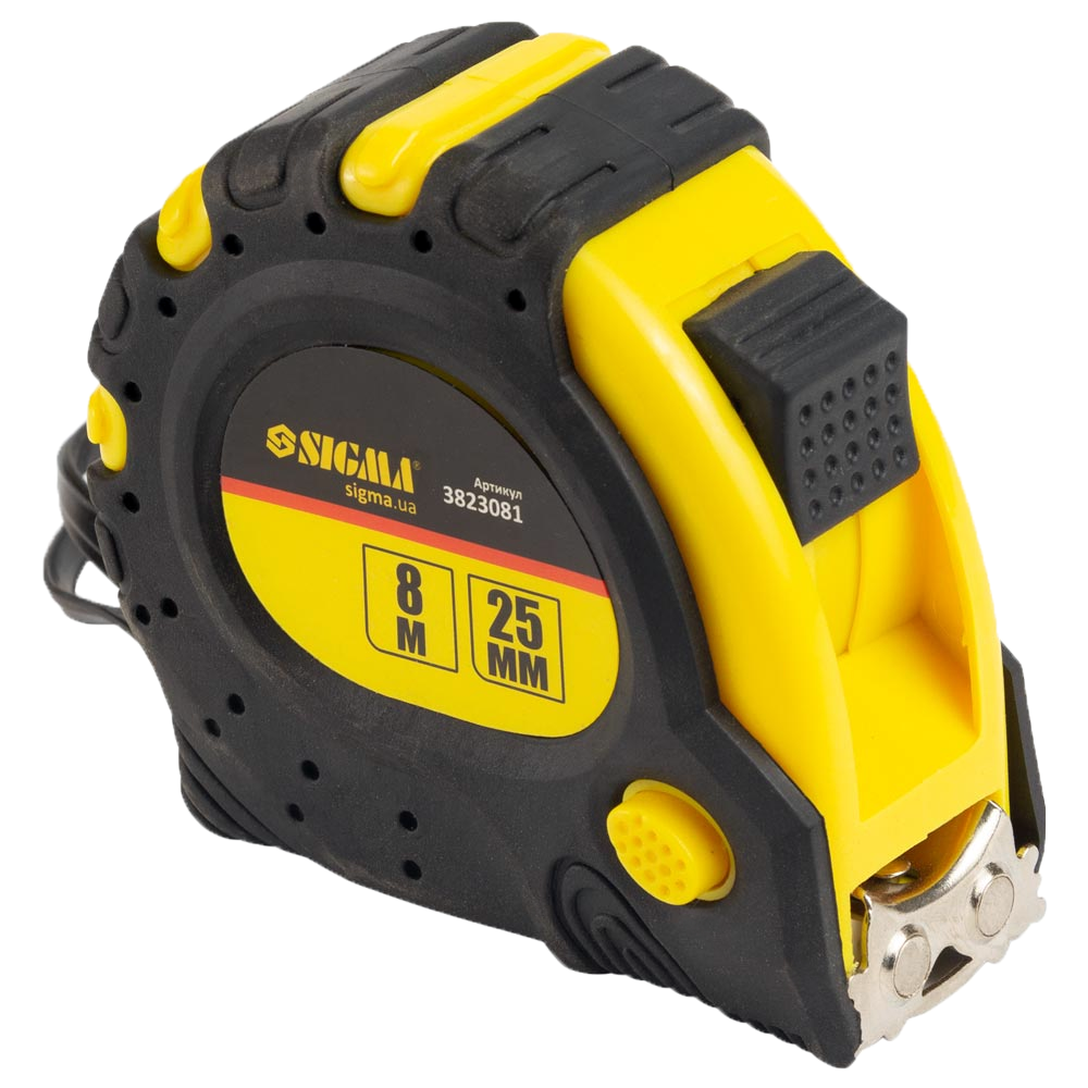 Рулетка магнитная Sigma 8,0 м х 25 мм (3823081)