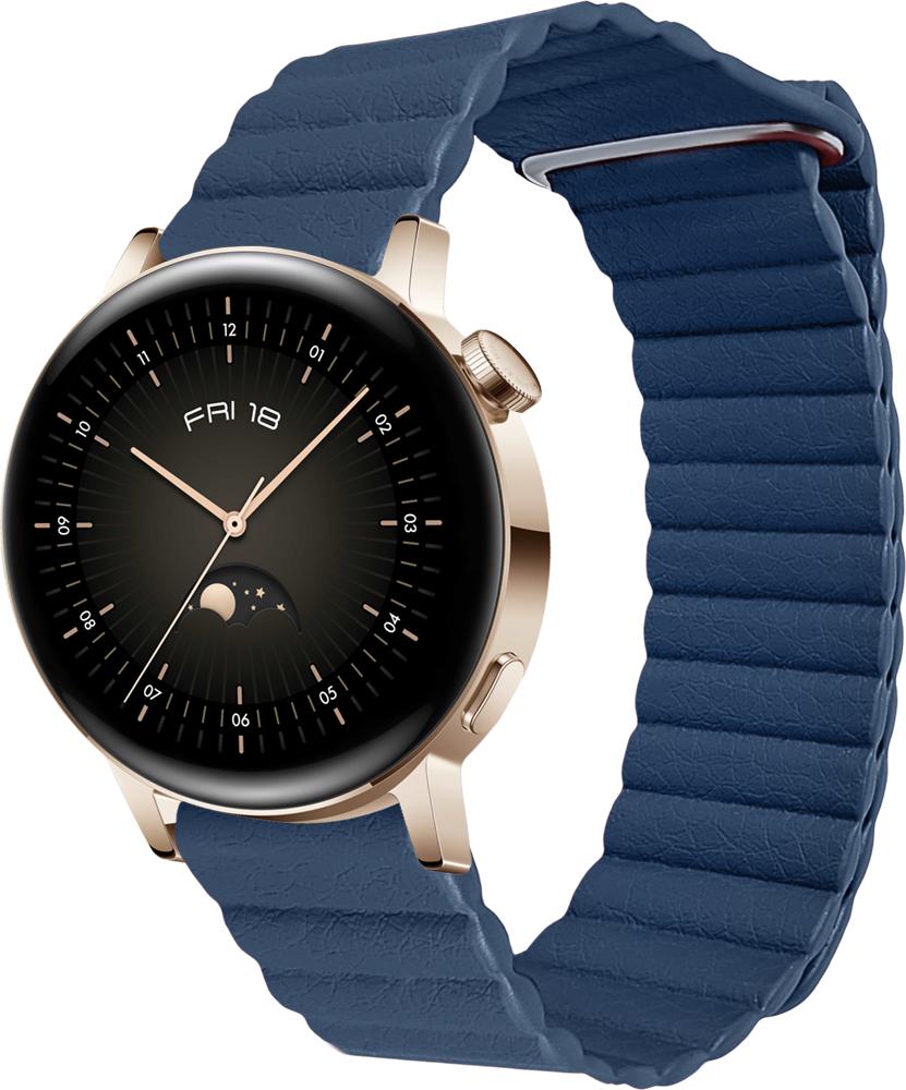 Ремешок кожаный Genis для Huawei Watch GT3 42 мм Blue (26510-28)