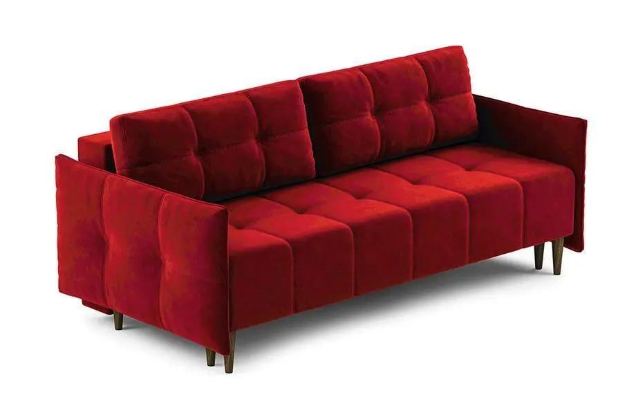 Диван ортопедический Галичина Шик Оливер раскладной Натуральное дерево/Красный