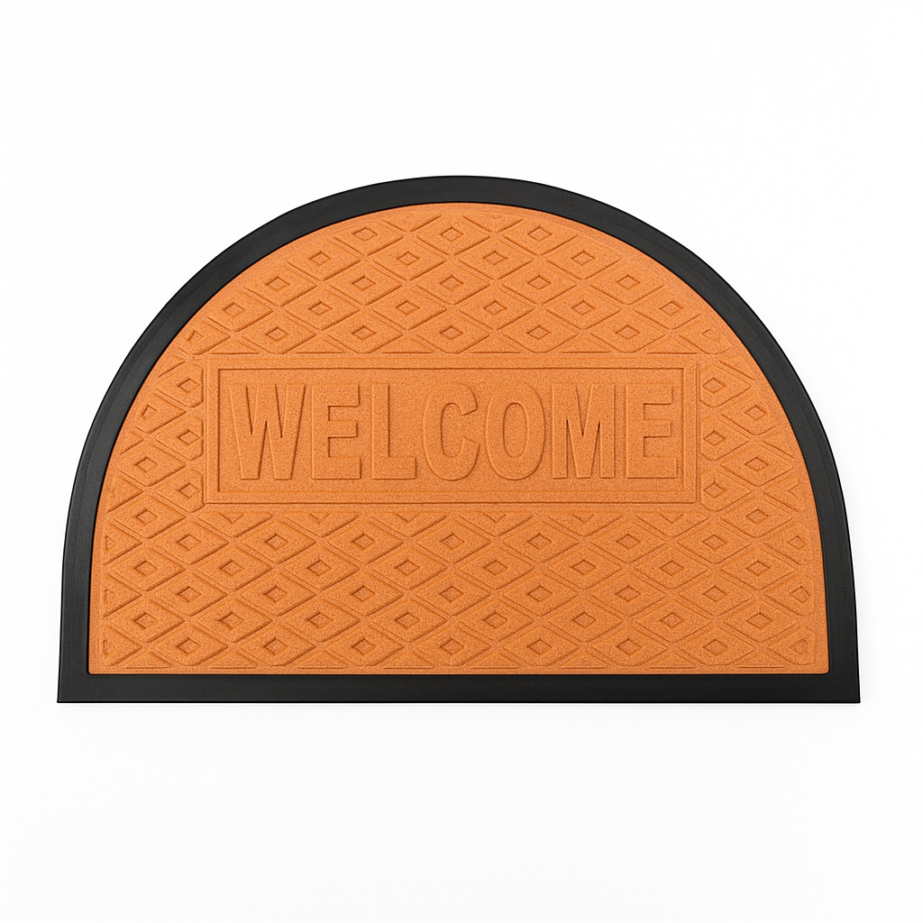 Килимок придверний напівкруглий Stenson J01076 PEVA 40x60 см Світло-оранжевий (26938233)