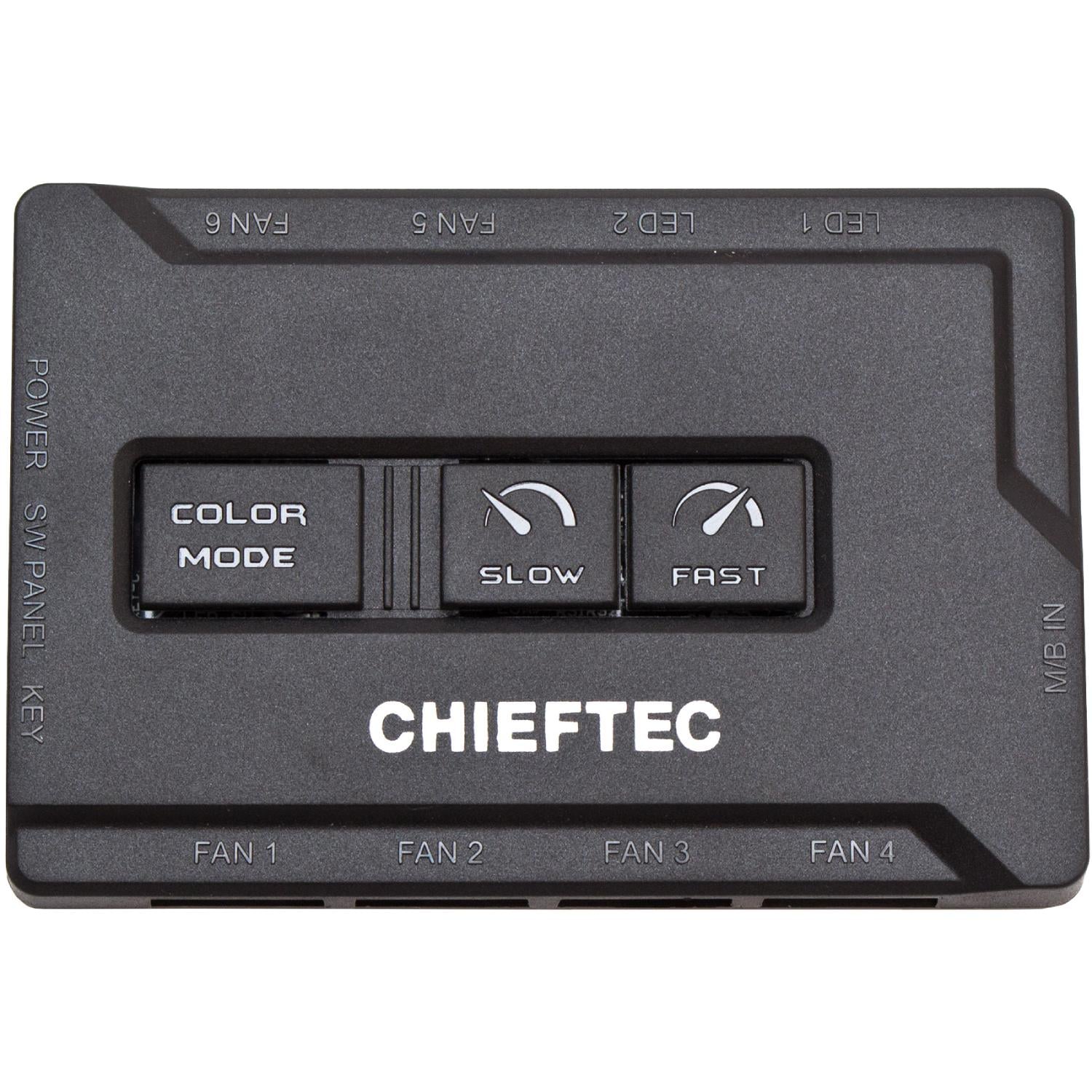 Контроллер управления вентиляторами/подсветкой компьютера Chieftec DF-908 Black (DF-908)